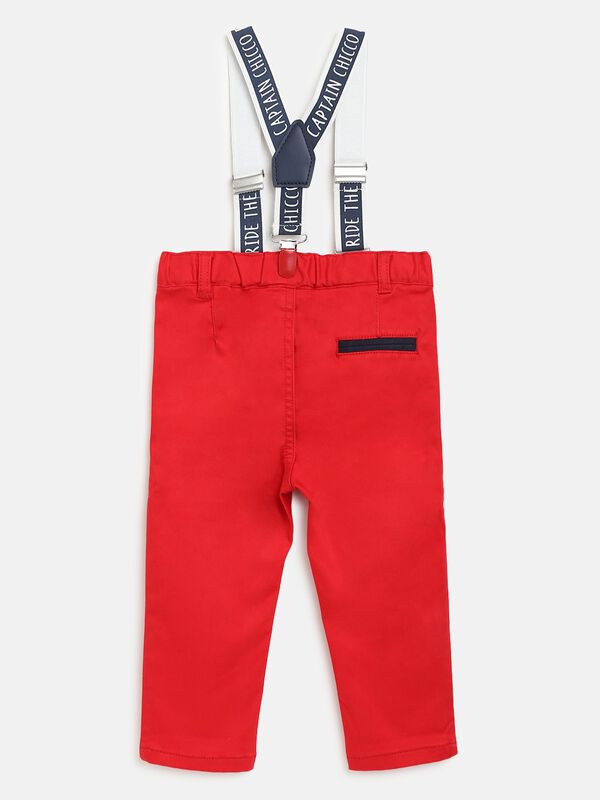 Red Trousers With Suspenders image number null